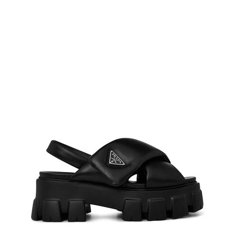 prada double strap velvet sandals|prada monolith sandals.